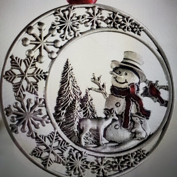 COPY - Solid Pewter Snowman Ornament - Picture 1 of 1